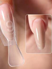 240 cái/hộp Khuôn tạo hình móng tay hình hạnh nhân nguyên bản, khuôn móng tay dạng sandwich cỡ trung bình để nối móng nhanh chóng mà không cần khuôn giấy, 15 kích cỡ khuôn móng tay bằng nhựa, dụng cụ làm móng - Trong sáng - Xem 6