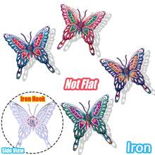 4 PEÇAS Decoração de Parede de Arte em Metal Vazado em Formato de Borboleta, Escultura de Parede de Arte em Ferro Vibrante e Resistente à Ferrugem de 16 cm, Ornamento Decorativo Suspenso para Jardim, Pátio, Quintal, Varanda, Cerca - Presente Perfeito para Família, Amigos, Inauguração e Dia das Mães - Estilo A - Visão 12