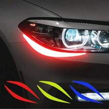 2pcs Reflective Vinyl Car Headlight Stickers - Creative Scratch-Proof Decals For Engine Hood Decoration - A - View 9