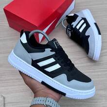 Men's Casual Street Sneakers, Premium Skater Line, Comfortable, New Release, Fast Shipping. - ĐEN XÁM - Xem 1