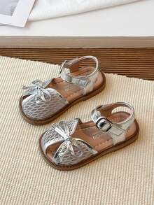 1双婴儿/幼儿公主平底防滑鞋，公主网眼蕾丝百搭凉鞋 - 銀色 - 查看 4