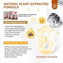 SAVILAND Clear Builder Nail Gel - 15 Ml Builder Nail Gel In A Bottle Nail Extension Gel Hard Gel Nail Strengthener Rich In Castor Oil &Amp; Vitamin E For Damaged Nails Nail Repair Reforcement Art - ColorA - 查看 3