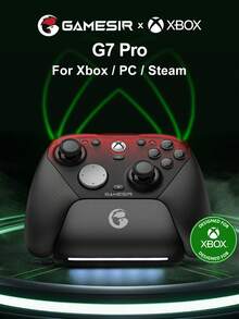 GameSir G7 Pro Gamepad, compatible con Series X/S, autorizado oficialmente por Microsoft, equipado con base de carga, adecuado para One, PC y sistemas Android. Admite tres modos de conexión, equipado con joystick TMR de resistencia magnética, giroscopio de seis ejes, disparadores de microinterruptor de efecto Hall, cuatro botones adicionales, frecuencia de sondeo de 1000Hz, batería recargable de 1200mAh, cuatro motores de vibración, agarre de textura de goma, color blanco mecánico. - G7 Pro - Ver 2