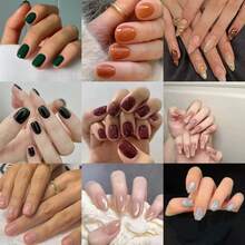 10pcs/Set Square Nail Tips With French Edge, Carved Patterns, Rhinestones, Bow, And Flower Designs, Y2K Baddie Style, Nude And Pink Colors, Suitable For Parties, Dances, And Daily Wear, Includes Tools, Great Gift For Women And Girls (Random Delivery). - 隨機 - 查看 3
