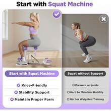 FEIERDUN Adjustable Deep Squat Machine - 7 Level Resistance Glute & Leg Trainer For Home, Core Leg Push Up Workout Machine For Home Gym To Strengthen Core, Hips And Thighs - Purple - View 8