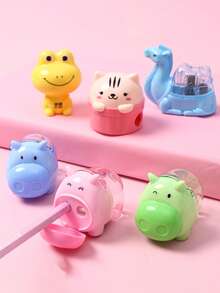 1pc Cartoon Animal Pencil Sharpener, Compact Pencil Sharpener, Creative For Students - Multicolor - View 5
