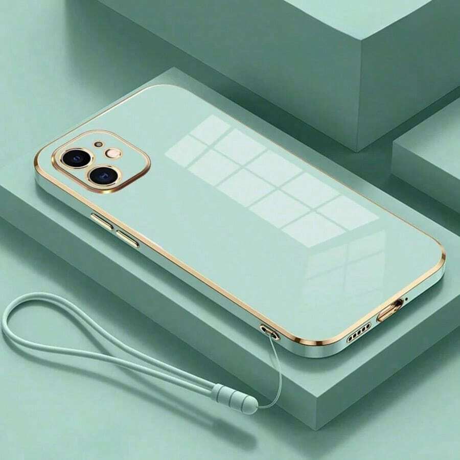 钥匙扣/挂绳 1 件装【日常必备】粉紫色电镀手机壳，兼容 Apple Air 17/17 Pro/17 Pro Max | 金色边框镜头框 + 机身边框 + 硅胶挂绳 | 简约风格 | 防刮 | 防震，兼容 Apple 16/15/14/13/12/11/8/7/Pro/Pro Max/Plus、S8-S25/FE/Plus/Ultra、Redmi 手机 - Apple 13 阅读器、Apple 16 阅读器 - 节日礼物、生日礼物、S26、OPPO、MOTO、REDMI、NOTE、INFINIX