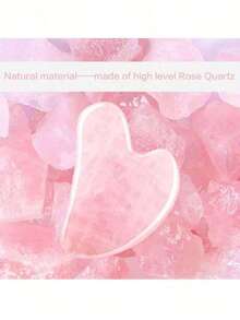 1pc Natural Jade Gua Sha Massage Board, Rose Quartz Gua Sha Scraping Board, Jade Facial Massage Tool, Suitable For Facial, Neck, Back And Body Gua Sha Massage - Multicolor - View 3
