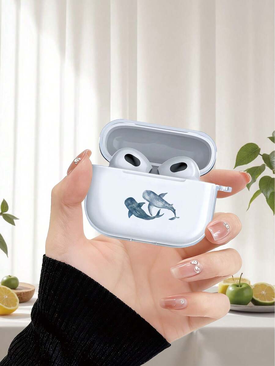 New Shark Pattern Earphone Protective Case, Compatible With IPhone - Also Fits 2/4 Niche Earphone Case, Compatible With 3/Pro/Pro2/Pro3, Great Birthday Gift For Friends/Couples, Practical Present