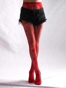 1件装女士性感花卉图案镂空网眼连裤袜 - 彩色 - 查看 17