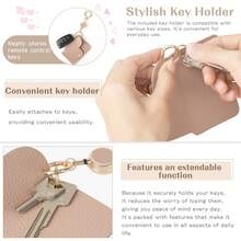 1 Set Retractable Keychain Lanyard With Cute Heart Shaped Keyring, And 1 Retractable Durable Card Holder Keychain Pouch - Multicolor - View 6