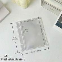 20/30/50张/袋装 A6/A7/M5/A8 透明内芯，活页贴纸簿替换内页，贴纸计划本替换内芯，PP 高透明材质，适用于粘贴贴纸、制作贴纸簿、照片卡片、办公计划本收纳 - 無色 - 查看 18