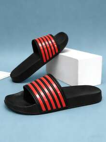Plus Size 23# Men's Summer Slippers, Size 36-48, Outdoor Comfortable Casual Shoes, Lightweight Non-Slip House Slippers, Wear-Resistant Breathable Men's Sandals, Outdoor & Daily Wear (Asymmetric Pattern). The Soles Of These Slippers Are Made Of EVA Material. Do Not Expose Them To Direct Sunlight For A Long Time, Otherwise The Shoes Will Shrink. - 1969 Red - View 4