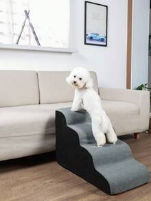 1pc Plush Warm Pet Stair Ramp, Elderly/Small Dog Assistance Ladder, Protect Every Step, Easy Up And Down, Love Lasts Longer. Sofa Bed Dog Steps, Washable Sponge Stair For Sofa, Bed, Teddy, Small, Elderly Cats And Dogs - Multicolor - View 7