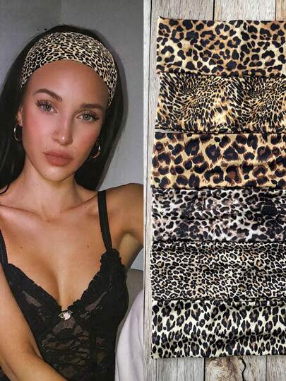 1pc Leopard Print Headband, Streetwear Fashion Chic High Crown Breathable Elastic Sports Sweatband, Suitable For Yoga, Tennis And Other Sports Women Hair Accessories Causal Hair Band Elegant Head Scarf