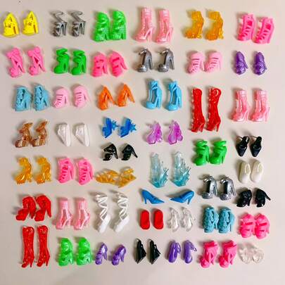 30cm/11.8in Doll Fashion Stylish: Multi-Color High Heel Sandals Set (10pcs/20pcs/30pcs/50pcs) With Doll Accessories, Fashionable Shoes, High-Quality Gift For Girls, Toys