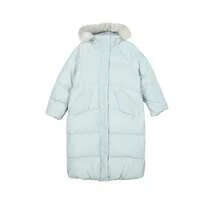 Skechers 新款女士长款防风连帽羽绒服