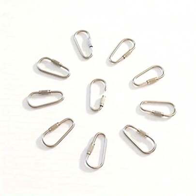 ステンレス製オウム用ケージフック 10個セット、丈夫な金属製吊り下げリング、鳥のおもちゃやアクセサリー用、ペットケージに適用、様々な鳥に適しています