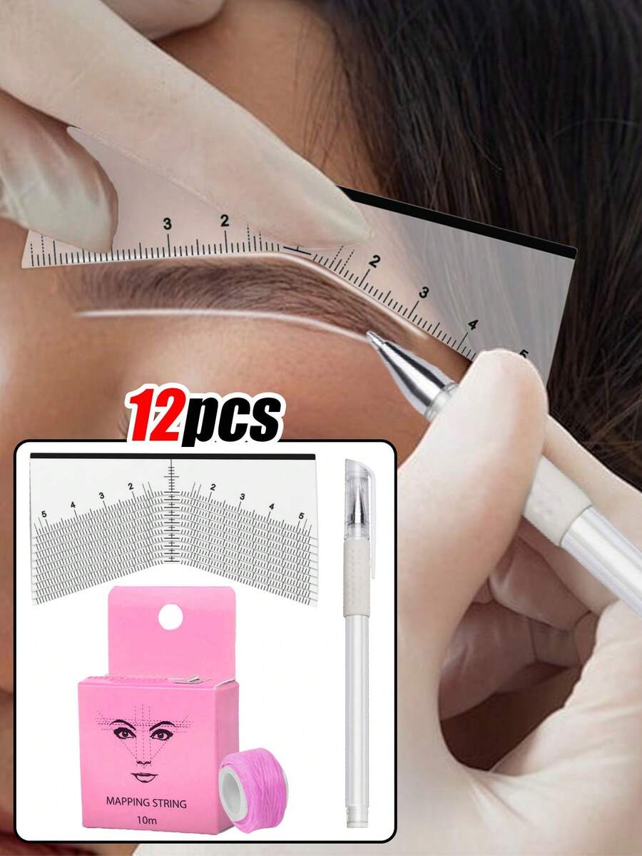 Bộ dụng cụ kẻ lông mày màu hồng 30/12 món, bao gồm khuôn mẫu xăm lông mày, thước định vị lông mày, bút dạ trắng, khuôn mẫu lông mày, nhãn dán thước kẻ lông mày dùng một lần, khuôn mẫu hỗ trợ định vị thiết kế, dụng cụ trang điểm, khuôn mẫu định vị vị trí xăm, thích hợp cho các salon trang điểm và làm đẹp chuyên nghiệp, dụng cụ xăm hình, đồ dùng thiết yếu cho salon làm đẹp | Nhãn dán dễ sử dụng | Chất liệu không gây dị ứng. 10/1 cái, Quà tặng, Du lịch, Đồ dùng giá rẻ, Đồ dùng thiết yếu khi đi du lịch