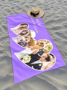Personalized Photo Beach Scarf, Wedding Customized Beach Scarf, Personalized Beach Scarf, Personalized Beach Towel, Personalized Towel, Personalized Photo Beach Scarf, Personalized Pattern Towel - Multicolor - View 2