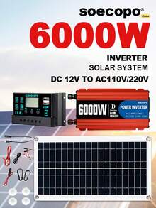 6000W Solar System Complete Kit 12V To 110V/220V 100A Controller 300W Panel Off-Grid Inverter System For Home/Camping Backup - SEP-12K-d6000 - View 3