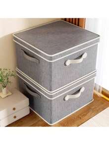 Clothing Storage Bag, Fabric Storage Bins For Shelves, Bedding Moving Bag, Bedroom Storage Bag, Extra Large Capacity Storage Bag, Large Capacity Foldable Storage Box,Moving & Travel Storage Basket, Under Bed Storage Bag ,Suitable For School & Home - 灰色 - 查看 3