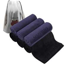 6PCS Toalla Fitness Gym Toalla Deportiva Absorbente Secado Rápido Absorbente de Entrenamiento Ligera de Viaje para Deporte Yoga Playa Ducha. - Gris Negro - Ver 2