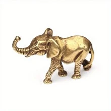 Vintage Style Elephant Statue - Brass Frog Statue - Collectible Brass Animal Statue - Home Decor Indoor Accent - Suitable For Home, Bedroom, Living Room - Charming Desktop Decorative Craft - Creative Design For Sleeping Frog - Multicolor - View 12