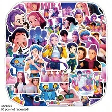 Mattel 韩流女团猎魔主题贴纸，男鬼贴纸，韩流男/女团系列贴纸，韩国帅哥美女明星贴纸/动漫周边小礼物 - 彩色 - 查看 1