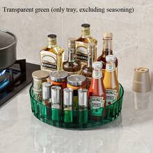 ワンピース 360 度回転収納トレイ - キッチン調味料オーガナイザー、レストランに最適、化粧品収納ボックスとしても使用できます。 NRUM - 透明な緑 - チェックする 9