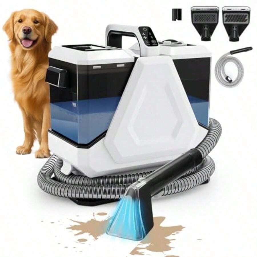 CY  1250W Aspiradora de Agua Limpiadora de Alfombras Portátil con 3 Cepillo y 2 Depósitos 14KPA Fuerte Succión y Descontaminación para Escaleras Sofá Asiento de Coche