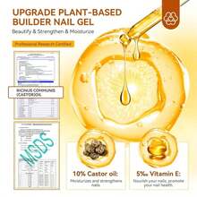 SAVILAND Clear Builder Nail Gel - 15 Ml Builder Nail Gel In A Bottle Nail Extension Gel Hard Gel Nail Strengthener Rich In Castor Oil &Amp; Vitamin E For Damaged Nails Nail Repair Reforcement Art - ColorA - 查看 7