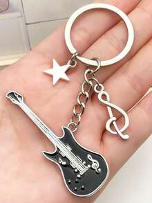 1pc Unisex Y2K Subculture Guitar Alloy Pendant Accessory, Rockstar Inspired, Cool Gift, Bag Charm - Multicolor - View 2