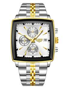 LIGE Men's Fashionable Casual Business Watch Waterproof Luminous Quartz Watch Classic Round Dial Clock Watch Date Design Men - Gold - View 13