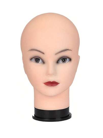 男女光头模型，假发展示和训练用假头 - 带桌边夹，非常适合发型师练习造型、化妆展示和眼镜展示。