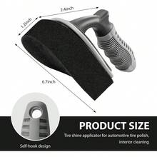 Car Tire Shine Applicator, Vehicle Tire Wheel Polishing Applicator Brush With Anti-Slip Handle, Tyre Detailing Tool Dressing Sponge Pad Brush For Car Truck SUV Motorcycle - Cọ đánh sáp lốp + miếng bọt biển - Xem 4