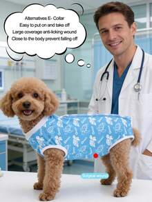 1pc Dog Surgery Suit, Breathable Pet Surgery Garment Suitable For Male And Female Dogs During Post-Operation Recovery - Multicolor - View 4