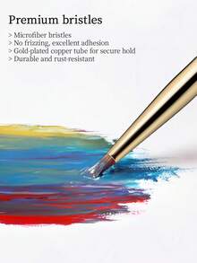 RS NAIL RSNAIL 美甲三角笔，金色黄铜笔帽，适用于绘画、素描、花朵、蝴蝶结图案，细尖三角笔刷，舒适亚克力手柄，易于操作，光滑耐用材质，美甲DIY工具，适合初学者和专业人士，美甲用品。 - 黃色 - 查看 5