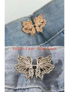 1对高品质蝴蝶腰带扣胸针，耐用时尚可拆卸裤夹，适合女性，可用于牛仔裤、裙子、裤子、包包和配饰，适合女学生和女性 - 彩色 - 查看 20