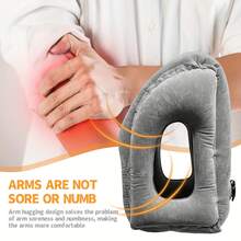 1pc Inflatable Travel Pillow With Patented Valve Design - Neck & Head Support Travel Accessory For Long Haul Flights Cars Buses Trains Office Napping | 24-Hour Shipping - Black - View 5