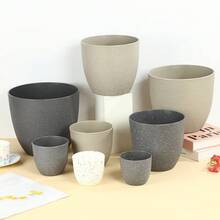 1pc Ceramic Planter, Indoor Plant Pot, Matte Faux Stone Bonsai Flower Pot, Balcony Planter, Home Decor, Large Capacity Plant Growth Cultivation Pot, Room Decoration - Multicolor - View 5