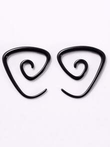 Acrylic Black Ear Spiral Expander Ear Plugs Triangle Spiral Ear Piercing Stretcher Body Jewelry 1.6mm-10mm - Black - View 12