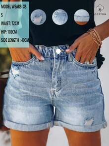 Summer New Casual Loose Washed Plain Color Jeans For Women, American Street Style, Versatile Vacation Vibe