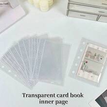 20/30/50张/袋装 A6/A7/M5/A8 透明内芯，活页贴纸簿替换内页，贴纸计划本替换内芯，PP 高透明材质，适用于粘贴贴纸、制作贴纸簿、照片卡片、办公计划本收纳 - 無色 - 查看 3