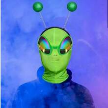Gafas de alienígena con diadema, guantes y accesorios para el cabello de fiesta de disfraces, accesorios de disfraz con brillo para Halloween, San Valentín, fiesta de Navidad, actuación en el escenario - Multicolor - Ver 1