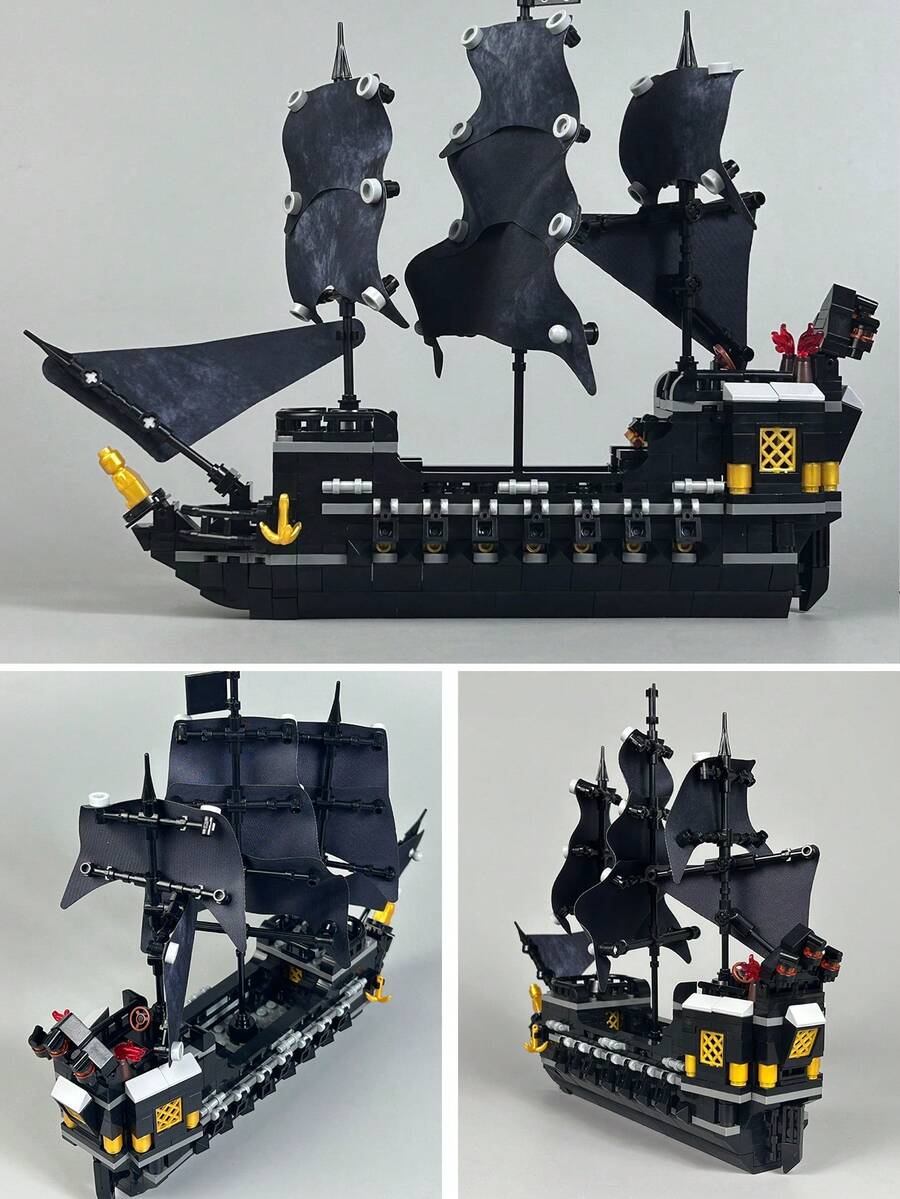 Pirates Ship The Black Pearl Building Block Model Ghost Ship Flying Dutchman Sailing Ship Building Blocks Assemble Bricks Toys, MOC Building Blocks For Adult,Room Decoration,Collection Display - Multicolor - View 1