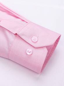 Men's Business Dress Shirts, 38% Bamboo Fiber, 62% Polyamide, Long-Sleeved, No-Iron, With A Slim Fit. Bamboo Fiber: Offers Good Moisture Absorption And Breathability, Is Comfortable To Wear And Naturally Antibacterial. It Is Wear-Resistant And Firm, Making The Shirt Less Prone To Deformation. - 淺粉色 - 查看 3