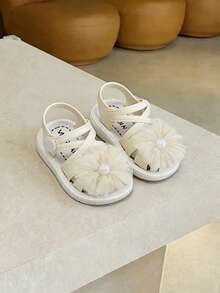 Children Pearl Heart Sandals, Girls Korean Style Fashion Soft Bottom Sandals - White - View 8