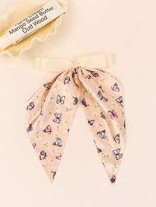 1件优雅缎带印花撞色拼接蝴蝶结发夹配饰，女士适用 - 彩色 - 查看 2