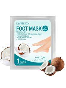 5片装椰子足膜，成分温和，不刺激，更健康。深层滋润并滋养干燥粗糙的肌肤。只需20分钟，即可恢复足部肌肤光滑柔嫩。 - 白色 - 查看 8